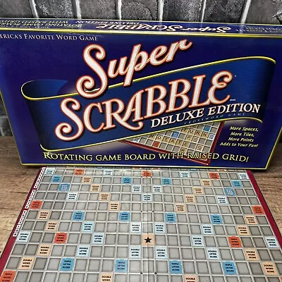 Super Scrabble Deluxe Edition. Rotating Board Raised Grid. Read Description 1105 • $74.99