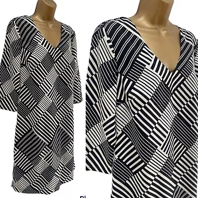 Marks & Spencer M&S Collection Dress Size 12 Black White Loose Fit New With Tags • £9.99