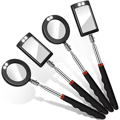 4Pack Telescoping Inspection Mirror LED Lighted For Checking Observing Mechanics • $28.77