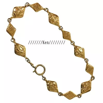 CHANEL Necklace AUTH Coco CC Pendant Choker Vintage Rare Gold Mademoiselle GP　FS • $1226.23