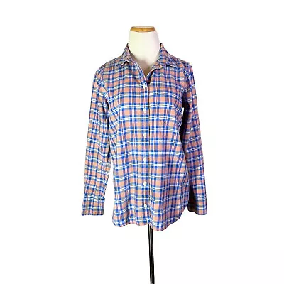 J. Crew Size 8  Boy Shirt  Flannel Button-Up Long Sleeve Plaid C9255 • $12.59