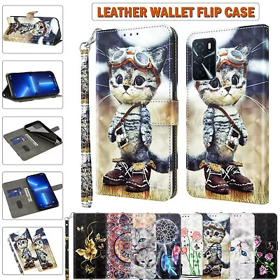 For OPPO A17 A54 A74 A94 A95 A55 A54S A16S Case Leather Wallet Cards Flip Cover • $13.99