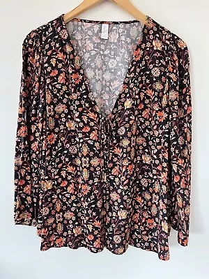 Tigerlily Women’s Floral Button Through Blouse Size 14. Exc Preowned Cond • $21