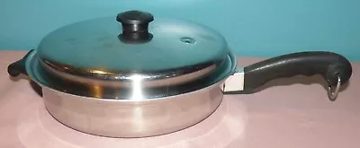 Saladmaster 11” Skillet Fry Pan 18-8 Tri Clad Vapo Lid Stainless Steel Vtg • $101.89