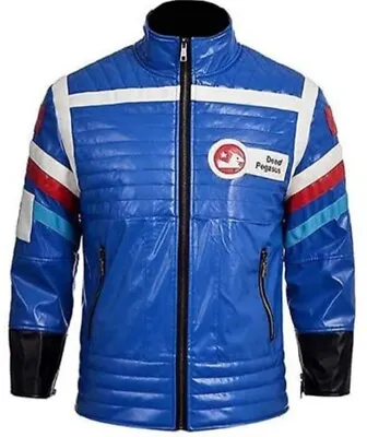 My Chemical Romance MCR Party Poison Blue Leather Jacket | Men MCR Party Poison  • £141.95