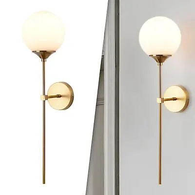 Modern Glass Globe Wall Light Fixture Bulb Not Included Home Decor Wall Lamp • £24.50