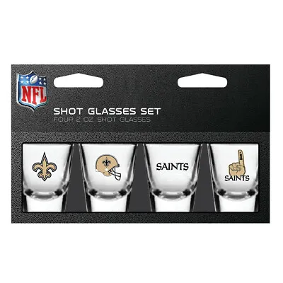 $28.95 • Buy New Orleans Saints Shot Glass Set, Barware Gifts Shot Glasses Set Of 4 NFL