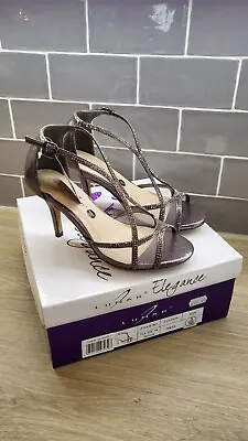 £24.95 • Buy Lunar Collection  Ruthin  Pewter Occasion Shoe Wide Fit FLR555 BNIB RRP 45.99