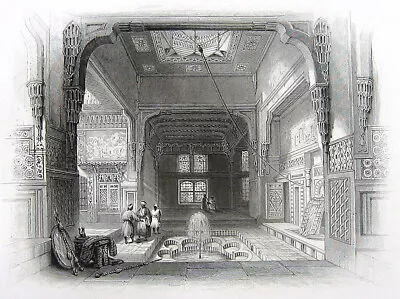 Egypt INTERIOR CAIRO HOME House ~ 1850 Islamic Architecture Art Print Engraving • $11.99