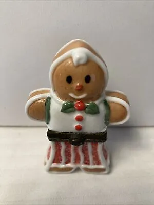 Midwest Cannon Falls PHB Gingerbread Man Porcelain Hinged Trinket Box * XLNT! • $38