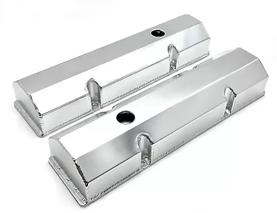 SBC Chevy Fabricated Aluminum Tall Valve Covers Short Bolt 283 327 350 383 400 • $69.97