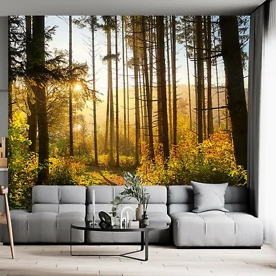 Sunlight Green Tree Plant Wall Mural Forest Photo Wallpaper Bedroom Decoration • £15.99