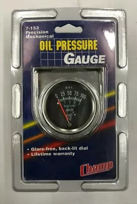 Vintage NOS Mechanical 2  Oil Pressure Gauge 0-100 PSI W/ Chrome Bezel #7-153 • $15.99