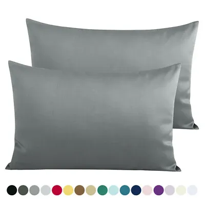 500TC Cotton Pillowcases Ultra Soft Breathable Pillow Cases Set Of 2 Queen King • $16.99