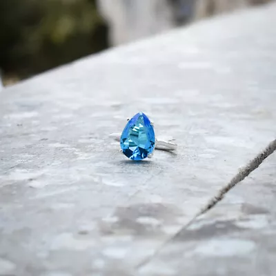 $14.55 • Buy Splendid Swiss Blue Topaz Gemstone 925 Sterling Silver Handmade Ring All Size