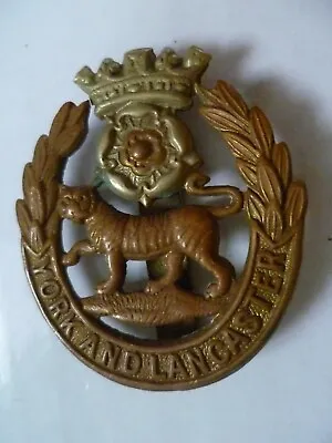 WW1 York And Lancaster Regiment Cap Badge Bi-Metal Slider ANTIQUE Original • £34.99