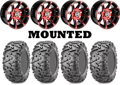 Kit 4 Maxxis Bighorn 2.0 Tires 25x8-12/25x10-12 On Moose 387X Red Wheels TER • $1316.30