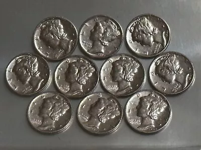 (1) 1935-1945 Mercury Dime Bu Brilliantly Uncirculated 90% Silver • $13.95