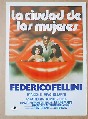 CITY OF WOMEN FELLINI Rare Spanish Press Sheet/mini Poster 1980  MASTROIANNI • $12
