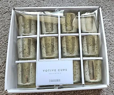 Z Gallerie Set Of 12 Gold Mercury Glass Votive Cups UNOPENED • $20