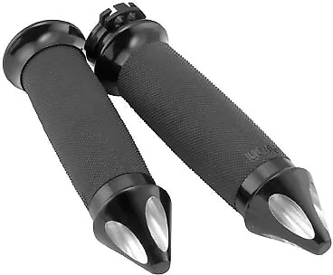 Avon Billet Spike End Grips Black 1 Custom CC-86-ANO-SPIKE 17-9256 0630-1208 • $65.25