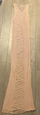 Seductions By Sirens Pink Skinny Maxi Knitted Long Dress Womens Side Slit Sexy S • $19.99