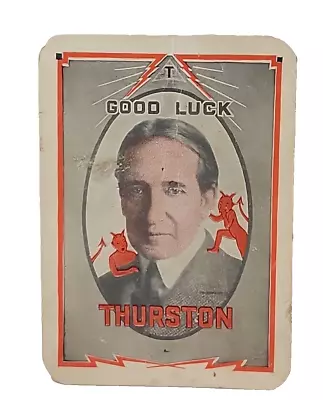 Vintage Howard & Jane Thurston Great Magician Good Luck Throw Stage Card RRP 272 • $16.05