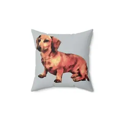 Dachshund 'Simone' -  -  Spun Polyester Throw Pillow • $22.10