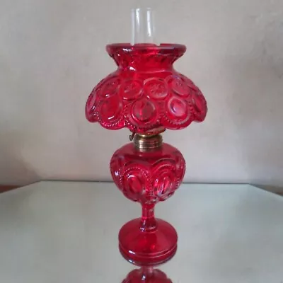 L G Wright Red Mini Moon And Stars Oil Lamp • $125