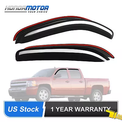 4PCS Window Visor Rain/Sun/Wind Guard For 2007-13 Chevrolet Silverado Crew Cab • $27.89