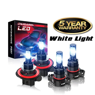 4pcs H13/9008+5202/H16 LED Combo Headlight Hi-Lo Beam Fog Light Bulbs Kit White • $22.99