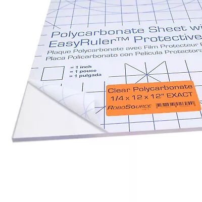 Polycarbonate Plastic Sheet 12  X 12  X 0.236  (1/4 ) Exact With EasyRuler Film • $11.79