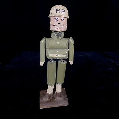 WWII US Army MP Folk Art Red Hair Soldier Doll Bobble Head Military Police • $63.75