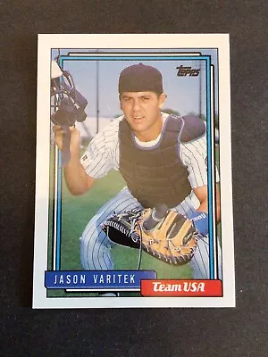 1992 Topps Traded Jason Varitek Rookie Card - Team USA - Boston Red Sox #123T • $2.99