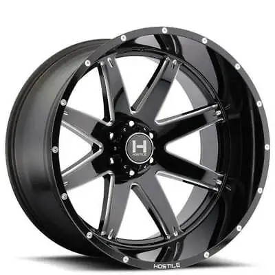 4ea 22x14 Hostile Wheels H109 Alpha Blade Cut (Gloss Black Milled) Off Road(S3) • $2388