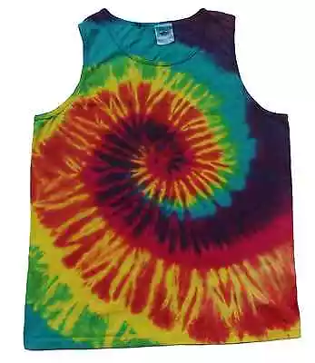 Multicolored Tie Dye Tank Tops Sleeveless T-Shirts Colortone Adult XL Cotton  • $14.35