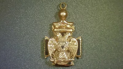 Antique Masonic 32 Degree 10K Gold Enamel Bi-fold Fob/Pendant Scottish Rite • $319