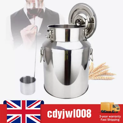 18l Stainless Steel Milk Churn Can Milk Jug Canister W/carry Handle & Sealed Lid • £52.25