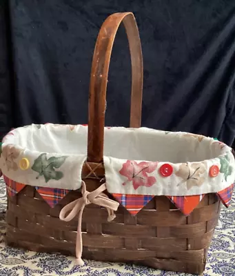 Custom Fall Harvest Medium Gathering Basket With Liner. 13 Inches High 13 Wide • $15