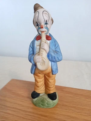 $8.99 • Buy Vintage Ceramic Hobo Hand Painted Sad Clown Playing Saxophone Figurine