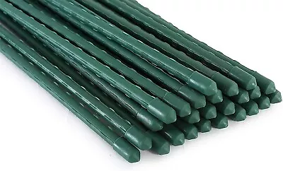 £17.99 • Buy Pack Of 50 Plastic Coated Metal Garden Plant Support Sticks Stakes 75cm X 8mm