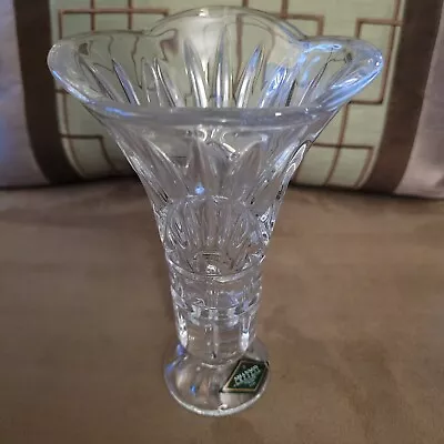 Shannon Of Ireland 6 1/4  Clear Cut Crystal Scalloped  Bud Vase • $25