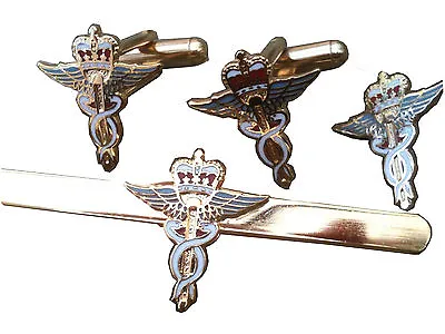 Royal Air Force RAF Medical Gift Set Military Cufflinks Lapel Badge Tie Clip • £18.99
