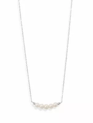 AAA Akoya Cultured Pearl Bar Necklace Sterling Silver Adjustable Length • $32.74