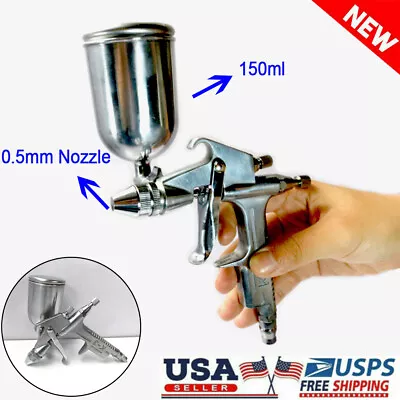 Mini Gravity Feed Air Spray Gun Paint Brush Swivel Cup 0.5mm Nozzle K-3 Airbrush • $16.99