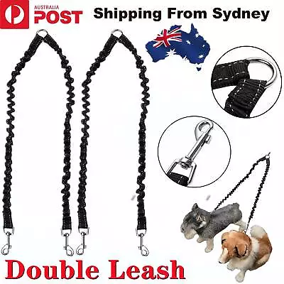 $7.94 • Buy Double Dog Coupler Twin Dual Lead 2 Way Two Pet Dogs Walking Safety Nylon Leash