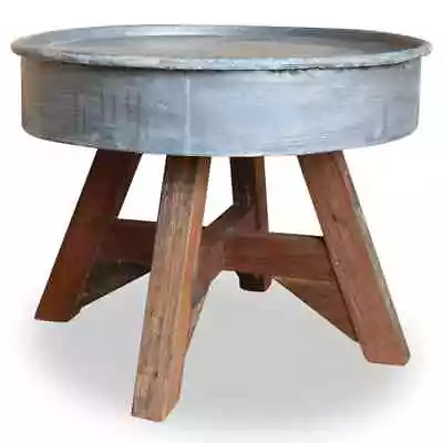 Coffee Table Round End Table Side Table Solid Wood Reclaimed Silver VidaXL VidaX • $157.99