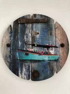 Nautical Beach Hut Sea Side Style Wooden Wall Clock Boat Light House Home Decor • £19.99