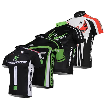 Merida Cycling Jersey Top Short Sleeve Men's Bicycle Bike Jersey Shirts S-5XL • $31.89