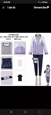 Anime Naruto Shippuden Hinata Hyuga Costume Complete Outfit Cosplay Party Set-L • $29.99